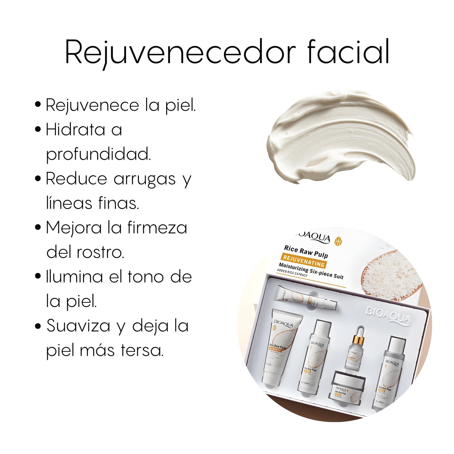 Adiós Arrugas - Kit Rejuvenecedor Facial 6 Piezas
