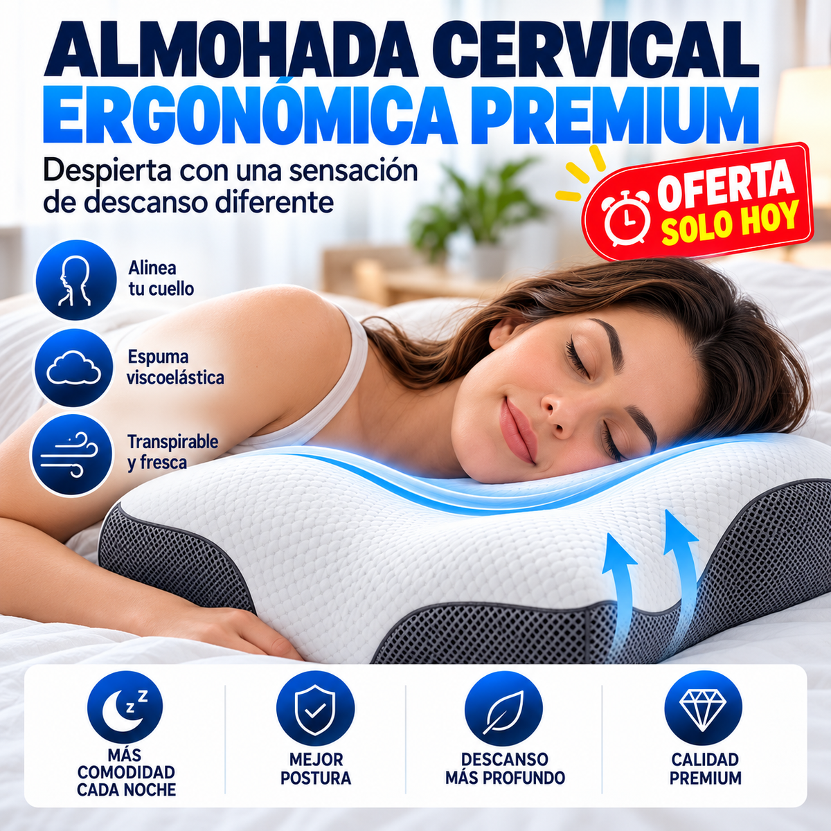 💤 Almohada Cervical Ergonómica Premium