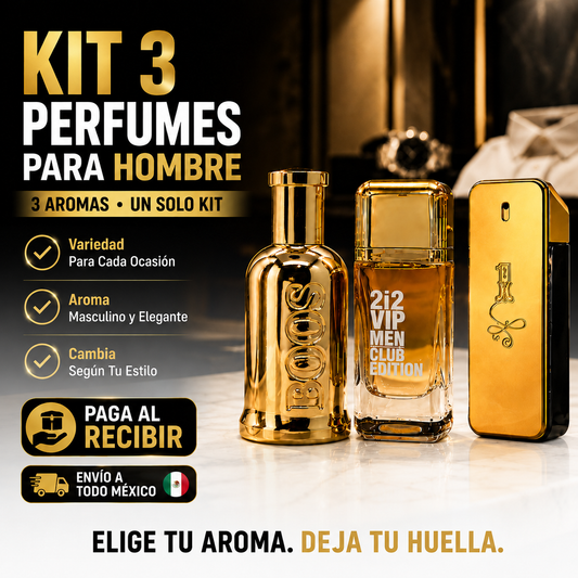 Kit 3 Perfumes Para Hombre | Aroma Elegante Todo El Día