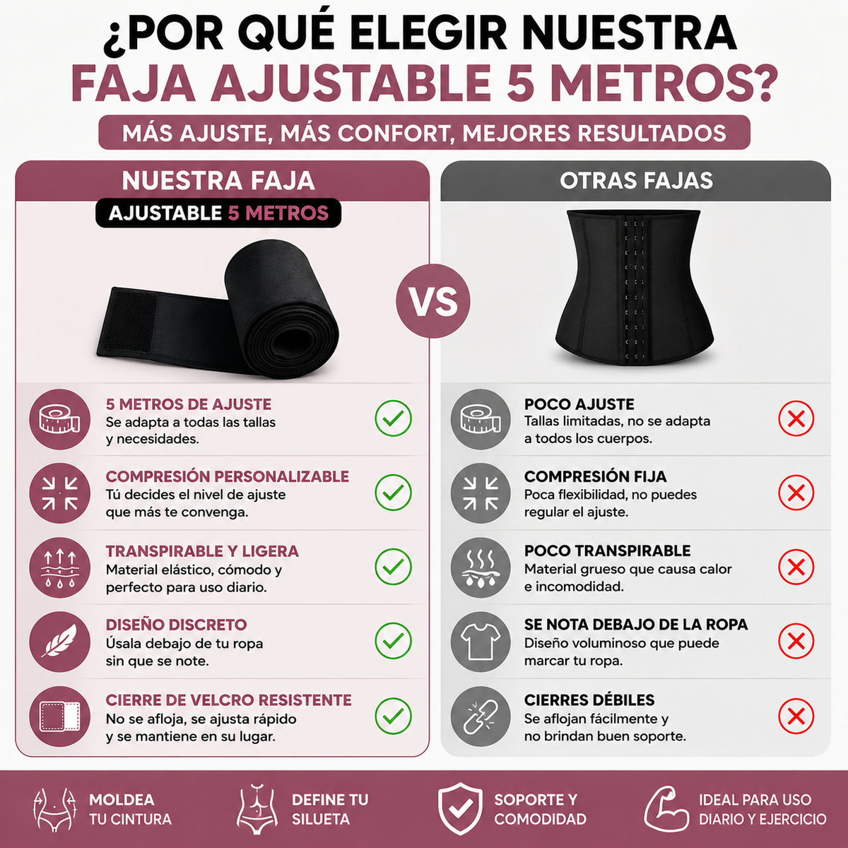 Faja Ajustable 5 Metros | Moldea Y Define Tu Cintura
