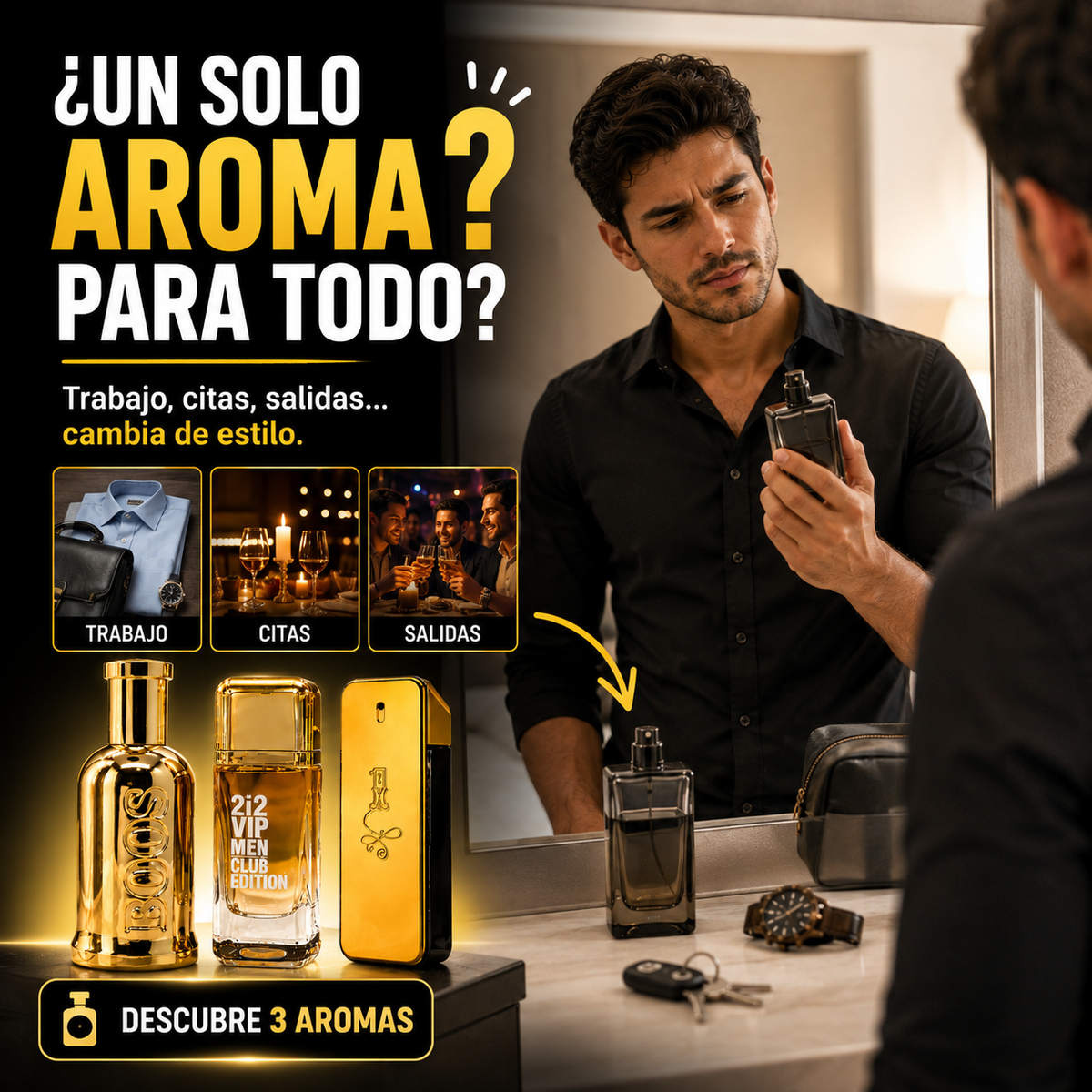 Kit 3 Perfumes Para Hombre | Aroma Elegante Todo El Día