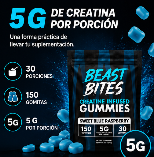 Creatina Gomitas Beast Bites | ¿Cansado de la creatina de siempre?